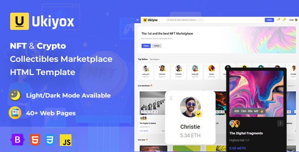 Ukiyox - NFT Marketplace HTML Template TFx