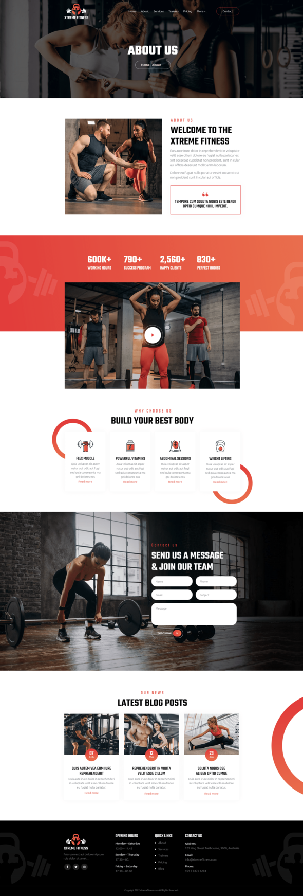 Xtreme Fitness  Elementor Template Kit TFx