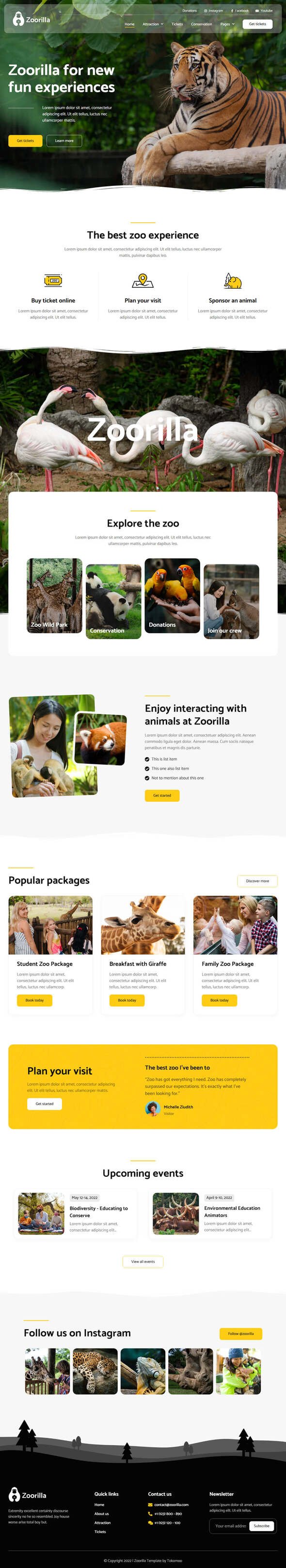 Zoorilla  Safari amp Zoo Elementor Template Kit TFx