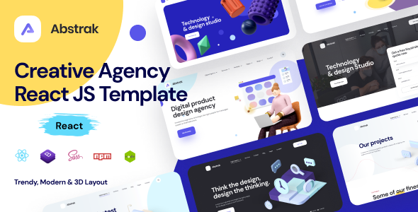 Abstrak - Creative Agency React Js Template TFx