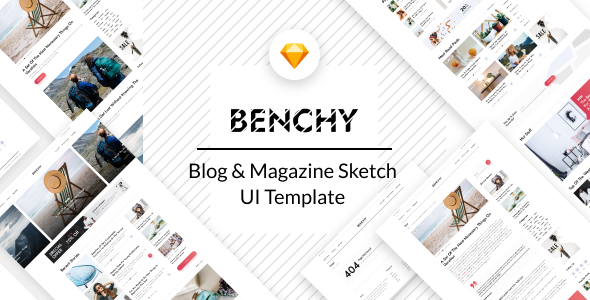 Benchy - Blog amp Magazine Sketch UI Template TFx