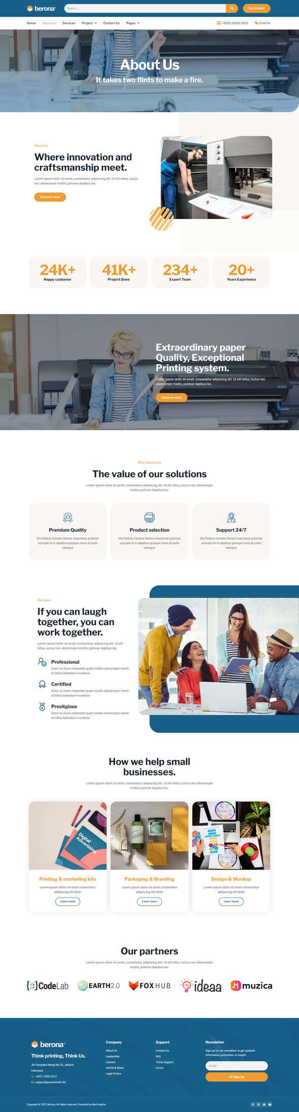 Berona - Printing amp Design Service Elementor Template Kit TFx