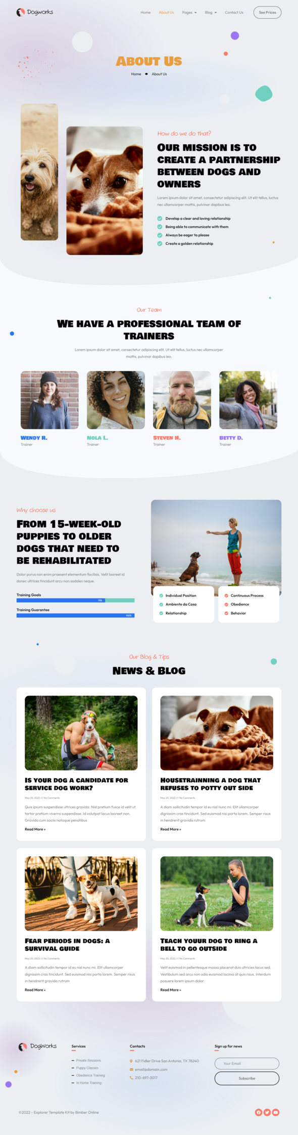 DogWorks - Dog Training Elementor Template Kit TFx
