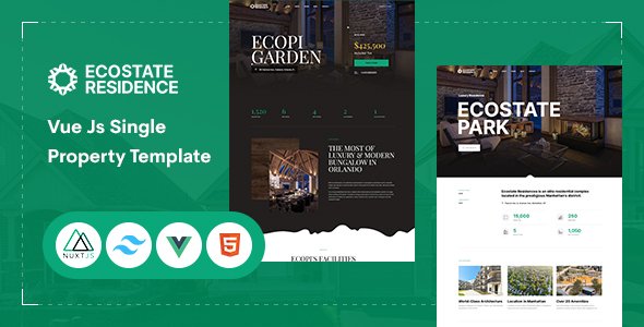 Ecostate - Vue Js Single Property Template TFx
