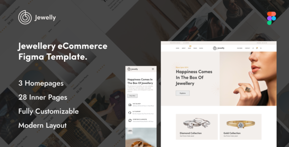 Jewelly Template - Figma UI jewellery Shop Template eCommerce jewellery Shop TFx