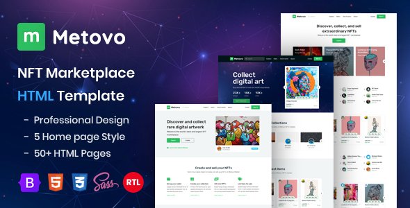 Metovo - NFT Marketplace HTML Template TFx
