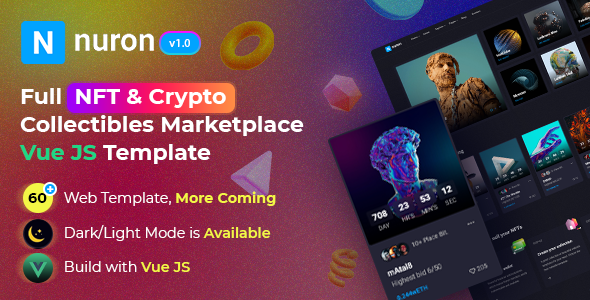 Nuron - NFT Marketplace Vue JS Template TFx