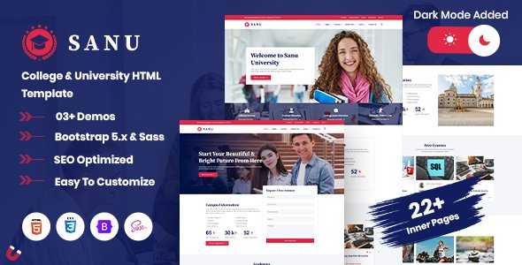 Sanu - College University HTML Template TFx
