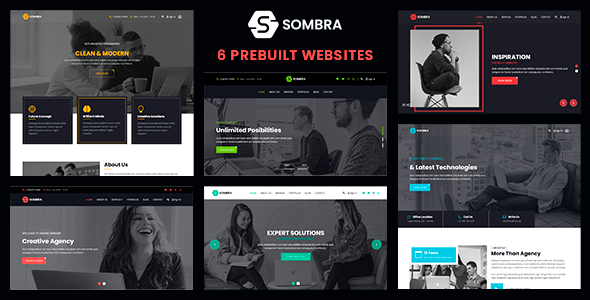 Sombra - Black amp White or Color Multipurpose Joomla Template TFx