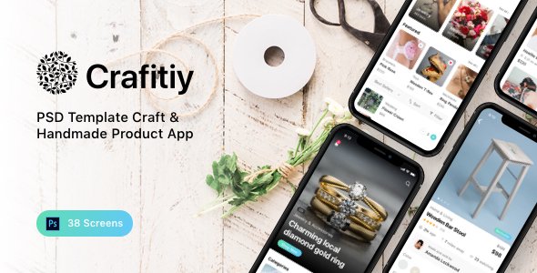 Crafitiy - PSD Template Craft amp Handmade Product App TFx