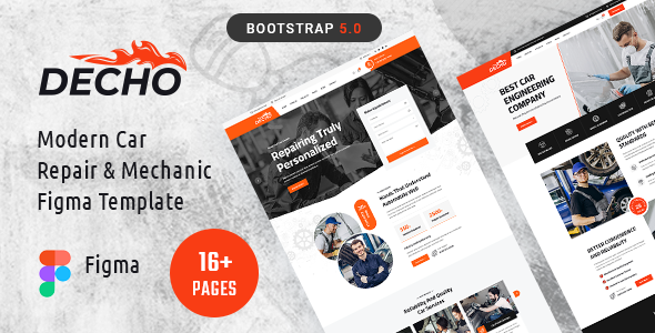 Decho - Car Repair amp Mechanic Figma Template TFx