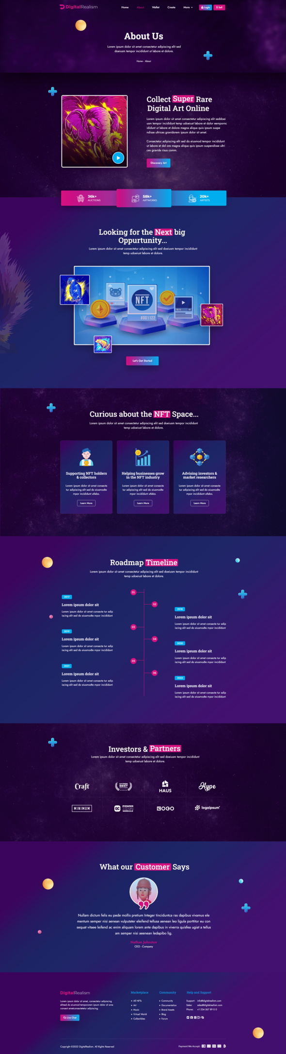 Digital Realism  NFT Elementor Template Kit TFx