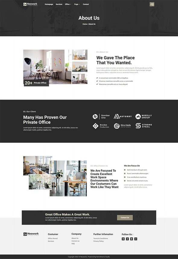 Neowork - Private Office Elementor Template Kit TFx