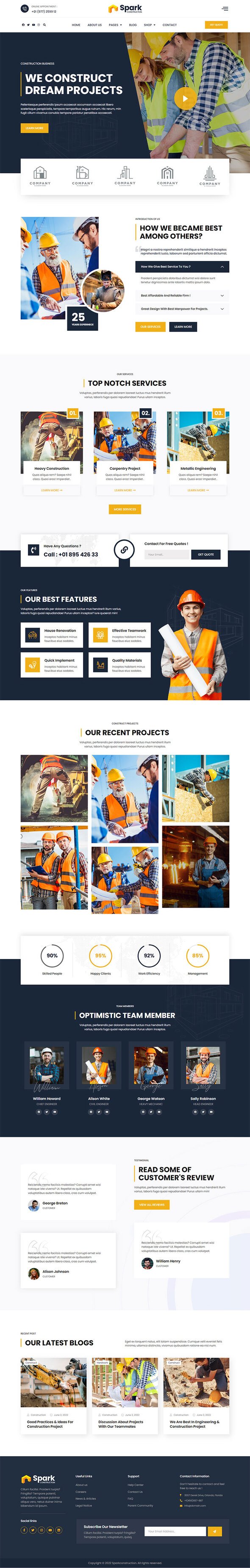 Spark Construction - Construction Elementor Template Kit TFx