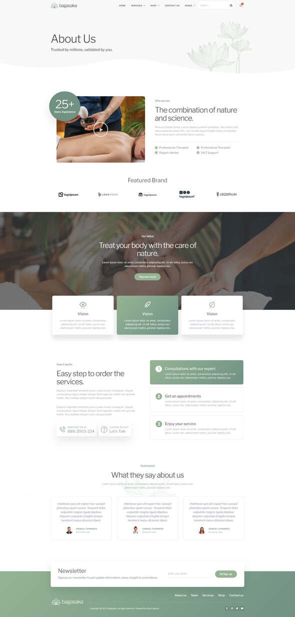 Bagasaka - Ayurveda Treatment amp WooCommerce Store Elementor Pro Template Kit TFx
