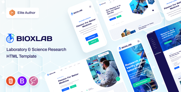 Bioxlab - Laboratory amp Science Research HTML5 Template TFx