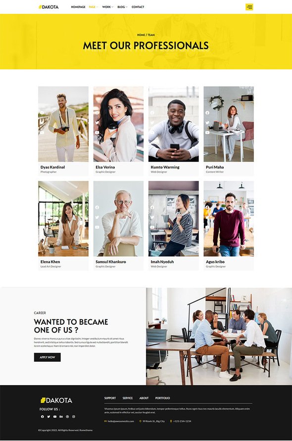 Dakota - Creative amp Digital Agency Elementor Template Kit TFx