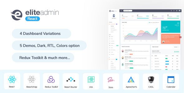 Elite React Admin Template TFx SiteTemplates