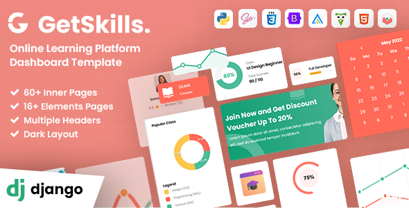 GetSkills  GetSkills Online Learning Admin Django Template TFx