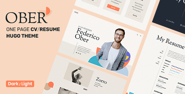 Ober - CVResume amp Personal Portfolio Hugo Theme TFx