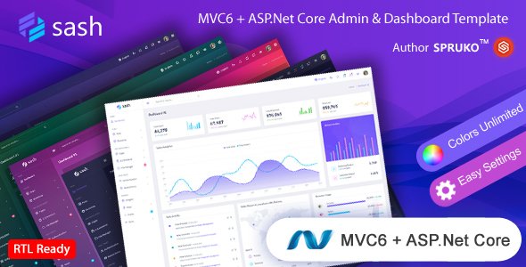 Sash  DotNet Core Admin Template TFx SiteTemplates