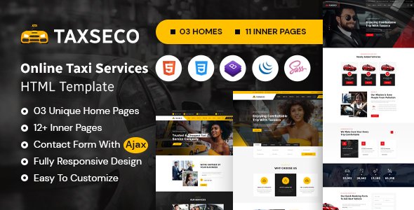 Taxseco - Online Taxi Service HTML Template TFx