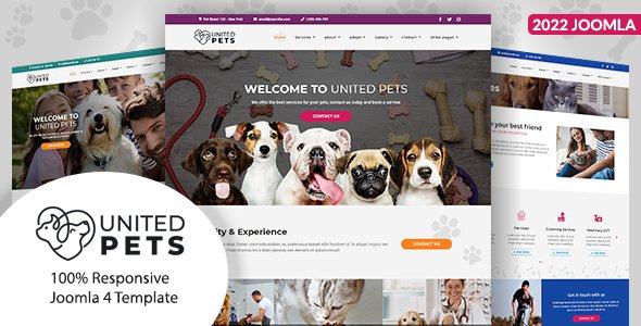 United Pets - Pet Care amp Adoption Joomla 4 Template TFx
