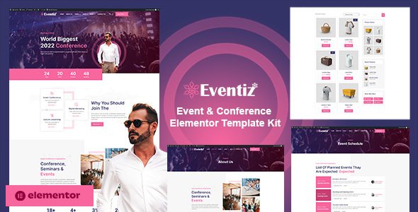 Eventiz - Event amp Conference Elementor Pro Template Kit TFx