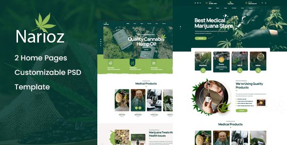 Narioz - Cannabis amp Marijuana PSD Template TFx