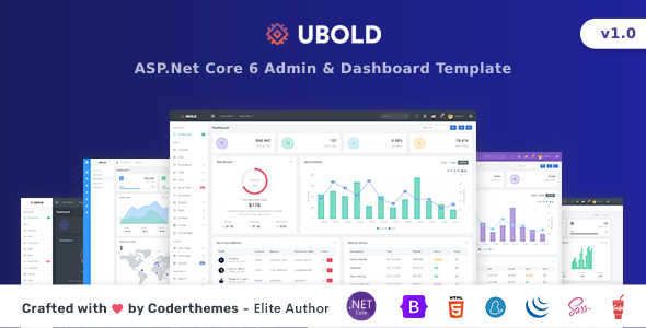 UBold - ASPNet Core 6 Admin amp Dashboard Template TFx