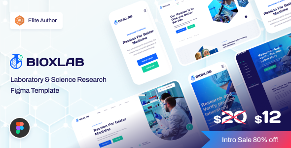 Bioxlab - Laboratory amp Science Research Figma Template TFx