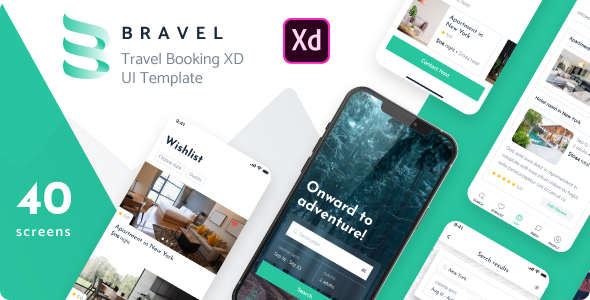 Bravel - Travel Booking App XD UI Template TFx