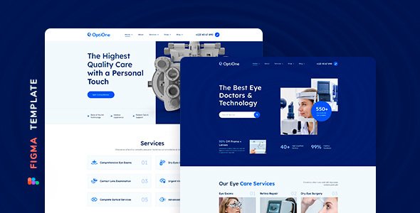 OptiOne  Eye Care Center Template for Figma TFx