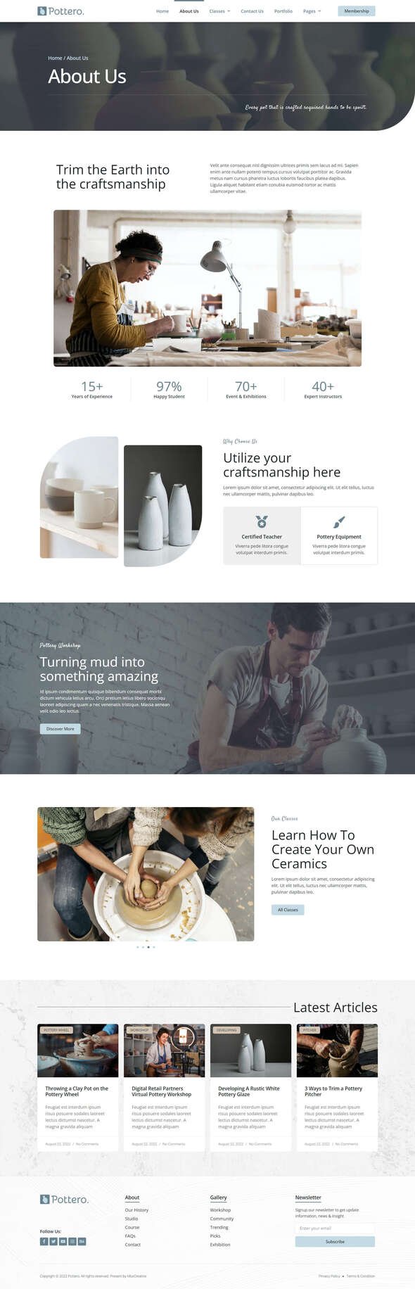 Pottero - Pottery amp Ceramics Studio Elementor Template Kit TFx
