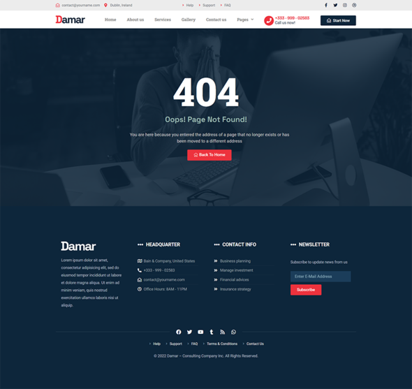 Damar - Business Consultant Elementor Template Kit TFx