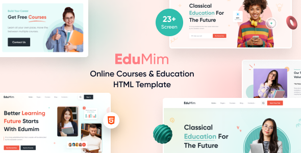 Edumim  Online Courses amp Education HTML Template TFx