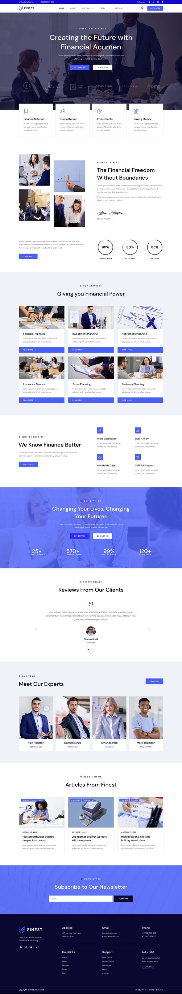 Finest - Financial amp Tax Advisor Elementor Template Kit TFx
