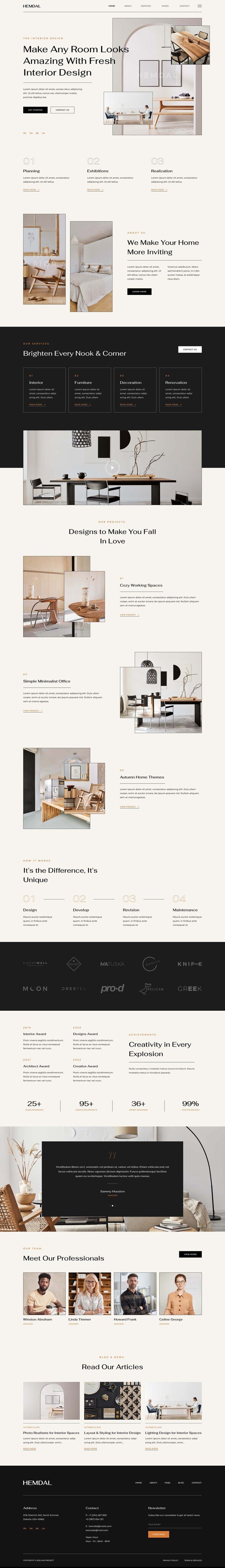 Hemdal - Interior Design amp Architecture Elementor Template Kit TFx