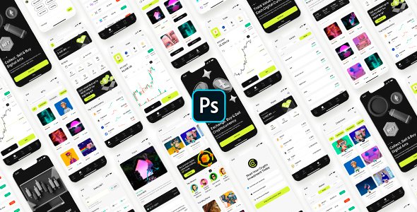 InCrypto  Cryptocurrencies Market App Template for Adobe Photoshop TFx