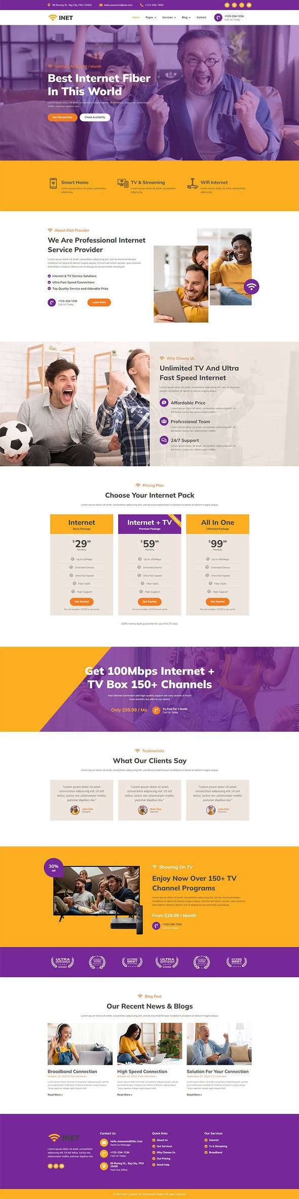 Inet - Broadband amp Internet Service Provider Elementor Pro Template Kit TFx