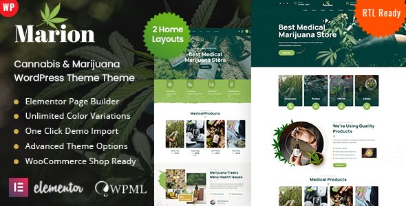 Marion - Cannabis amp Marijuana WordPress Theme TFx
