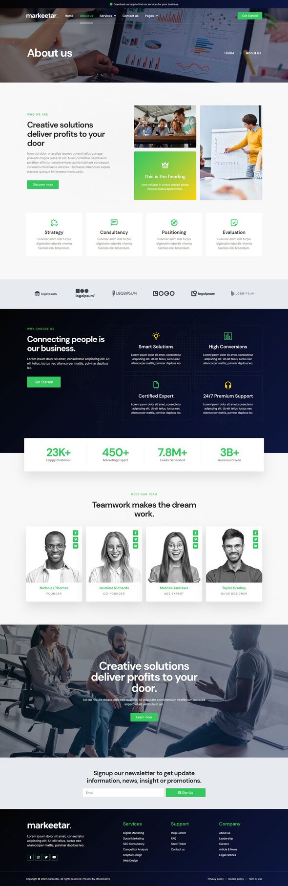 Markeetar - Digital Marketing Agency Elementor Pro Template Kit TFx