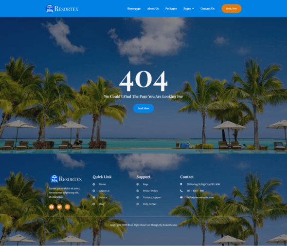 Resortex - Hotel amp Resort Elementor Pro Template Kit TFx