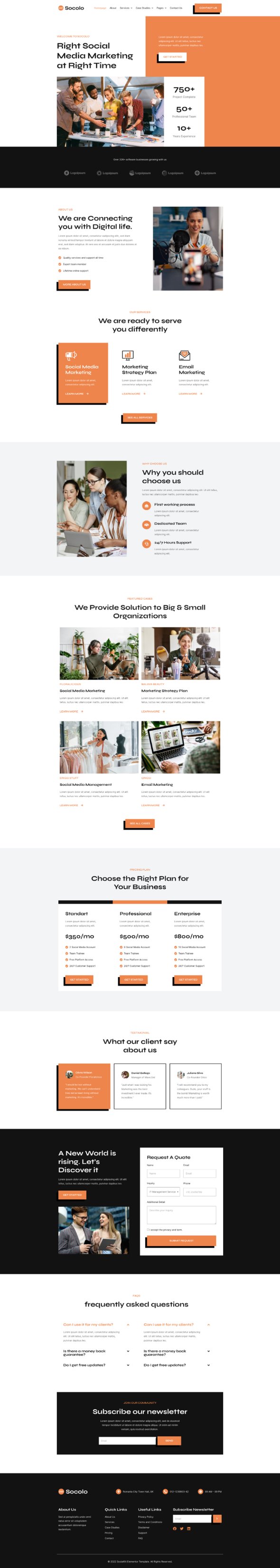 Socolo - Social Media Marketing Agency Elementor Template Kit TFx