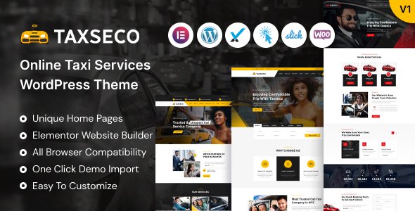 Taxseco - Online Taxi Service WordPress Theme TFx