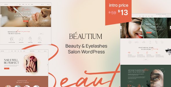 Beautium  Beauty amp Eyelashes Salon WordPress Theme TFx