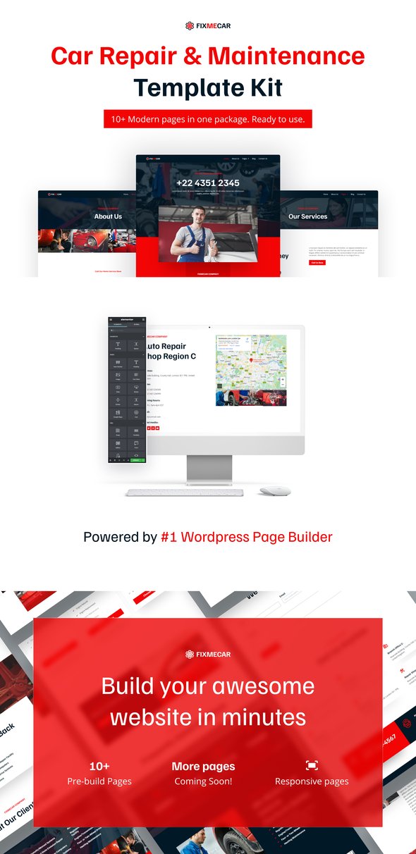 FixMeCar - Car Repair Business Elementor Template Kit TFx