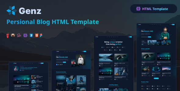 Genz - Creative Personal Blog HTML Template TFx