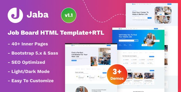 Jaba - Job Board HTML Template TFx SiteTemplates