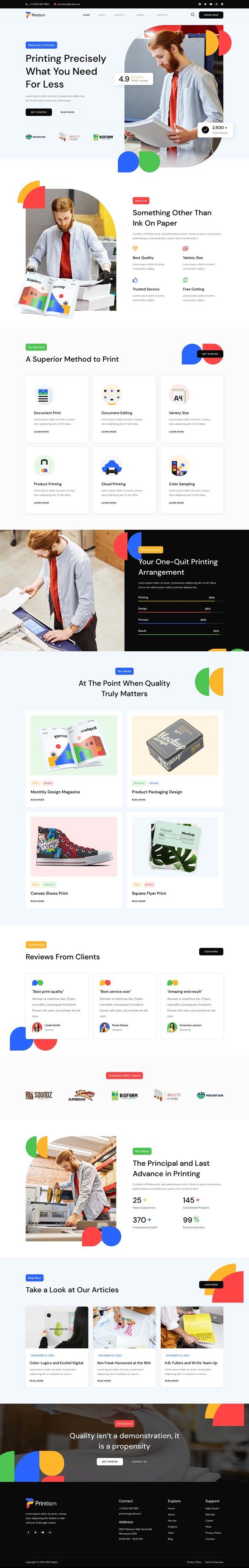 Printism - Printing and Design Service Elementor Template Kit TFx